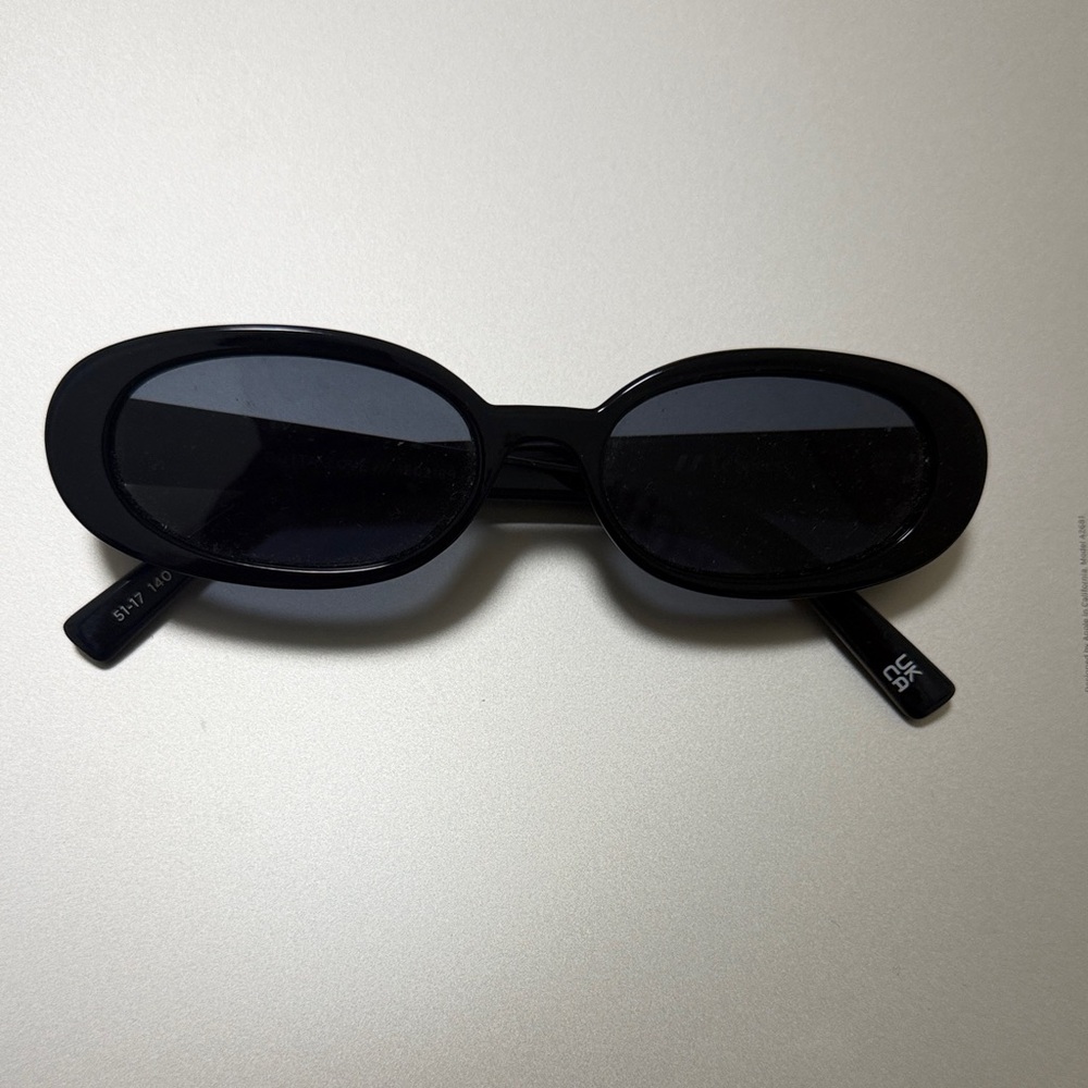 Le Specs Black Oval Sunglasses